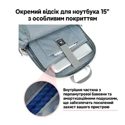 Рюкзак міський жіночий Tigernu T-B9511 14.7 л для ноутбука 15" White (17040) - мініатюра 6