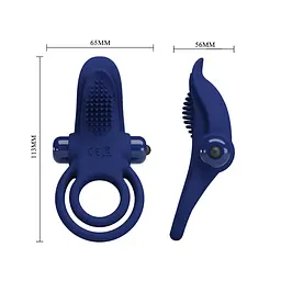 Віброкільце Pretty Love Vibrant Penis Ring 11.3 см синій - мініатюра 7