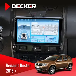Штатна магнітола Renault Duster 2015-2022 Decker D9-010 6x128, DSP, 4G, 2K Decker (НФ-00004778)