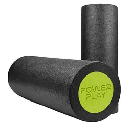 Масажний ролик (роллер) гладкий PowerPlay 4021 Fitness Roller Чорно-зелений (45x15 см) (PP_4021_BL/Green_(45*15)) - мініатюра 2