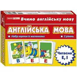 Тематичні картки з англійської мови Ranok Creative Читаємо E, I 2 рівень 13140021