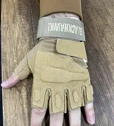 Мотоциклетні безпалі рукавички (із захисною вставкою) Койот М - мініатюра 4