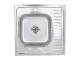 Мийка накладна Brinex 600х600х160мм 1 6060-L, Satin 0,6мм BRIN6060LSAT06