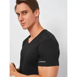 Футболка Kappa T-shirt Mezza Manica Scollo V K1315 Nero чорний XL (8052394816318) - мініатюра 4