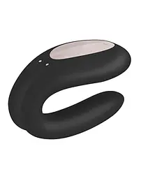 Вібратор для пар Satisfyer Double Joy 9 см чорний - мініатюра 4