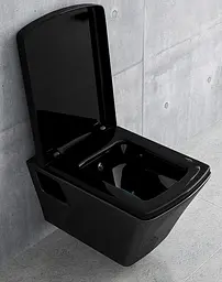 Унітаз підвісний Volle Teo з кришкою Soft Close 13-88-422black, Чорний - мініатюра 2