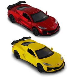 Автомодель TechnoDrive Chevrolet Corvette C8 Z06, 2024 (жовтий, червоний) (250310) - мініатюра 2