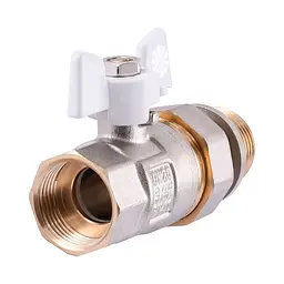 Кран кульовий з американкою Q Professional QP003 PN40 3/4″ антипротікання, Білий метелик - мініатюра 3