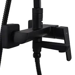 Душова система TOPAZ LEXI TL 21122-H57-BL чорна матова для ванної кімнати з поворотним виливом - мініатюра 6