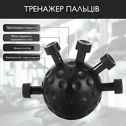 Еспандер для пальців Good Idea з двома рівнями навантаження із силікону та металу 12х9.5х7 см чорний  - мініатюра 6