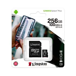 Карта пам'яті Kingston microSDXC 256GB Canvas Select Plus A1 C10 + SD адаптер [SDCS2/256GB] [52631] - мініатюра 6