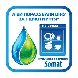 Гель для миття посуду в посудомийці Somat Exellence Duo Gel Антижир 684 мл + 684 мл (9000101819199) - мініатюра 4