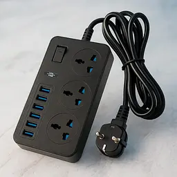 Сетевой фильтр-удлинитель Rated Power AR-CP02, 3 розетки и 6 USB портов, 1.8 м, черный - миниатюра 2