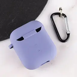 Силіконовий футляр з мікрофіброю для навушників Airpods 1/2 Сірий / Lavender Gray - мініатюра 4