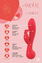 Вібратор-кролик Dreamtoys Amour Camille 22 см червоний - мініатюра 4
