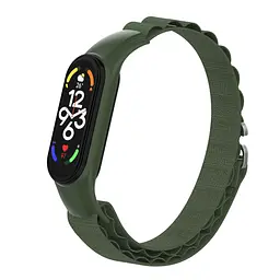 Ремінець для Xiaomi Mi Band 7/6/5/4, зелений, AlpinaStyle Band, тканинний поліестеровий ремінець для фітнес браслета, дихаючий, для активного відпочинку та спорту, ArmorStandart (ARM64988) - мініатюра 3
