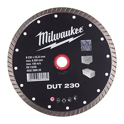 Диск алмазний MILWAUKEE DUT 230, діаметр 230мм (керамічна плитка/чистий різ) - мініатюра 2