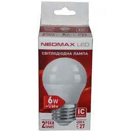 Лампа NEOMAX E27 6Вт світлодіодна арт.NX6B 4500К