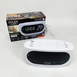 Настільний LED-годинник Adler AD 1186 White з метеостанцією - мініатюра 3