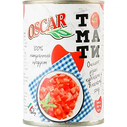 Уцінка. Томати Oscar Очищені різані кубиками у власному соку 400 г (949630)  