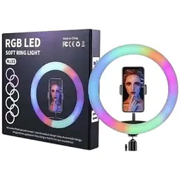 Лампа кільцева Ring MJ 33 з пультом і штативом 33 см RGB  - мініатюра 7