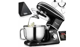 Кухонний комбайн Mozano професійний тістоміс Kitchen Machine 2300 Вт чаша 6,2 л Black Кулінарна книга в подарунок - мініатюра 8