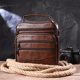 Чоловіча шкіряна сумка Vintage 20х23х7 см sum0022396 - мініатюра 6