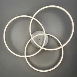 LED світильник білий на 3 кільця у сірому корпусі Ø 80 см | Арт. A 55065/3 Silver+CH | Line F - мініатюра 6