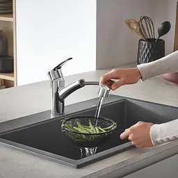 Змішувач для кухні з висувним виливом Grohe Eurosmart 30305001 Хром - мініатюра 10