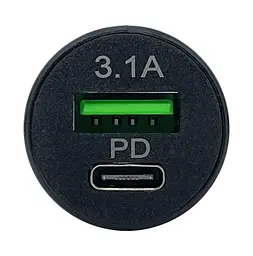 Автомобільний зарядний пристрій XON UniLink Type-C 15W (PD15) + 5V/3.1A Black (CU00AC31AB 3395) - мініатюра 2