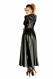 Сукня-плащ з мокрим ефектом Noir Handmade F128C Powerwetlook gown coat, S - мініатюра 3