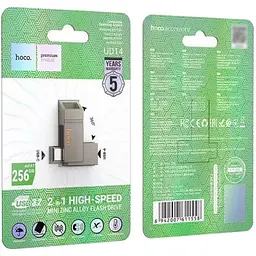 USB флеш накопичувач Hoco UD14 256GB 2 в 1 USB 3.2/ Type-C металевий сірий - мініатюра 4