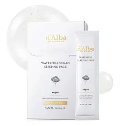 Нічна гелева маска d'Alba Waterfull Vegan Sleeping Pack 12 саше по 4 мл - мініатюра 4