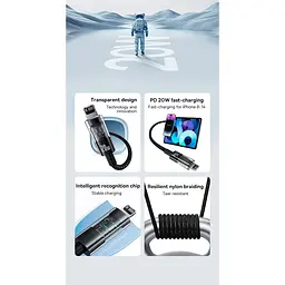 Кабель Baseus Gem Fast-Charging Data Cable Type-C to Lightning 20W 2m purple (P10373001511-01) - мініатюра 6