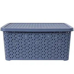 Кошик Diomedea з кришкою 34.5x24.5x15.5 см 10 л сіро-блакитний (К13-121)  - мініатюра 2