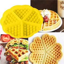 Силіконова форма для випічки вафель Серце, Kitchen Master Жовтий 86190