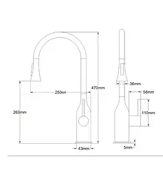 Змішувач для кухні Mixxus PREMIUM SUMMER 014 GRAPHITE (MI8282) - мініатюра 2