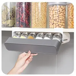 Підвісна полиця для спецій пластикова на липкій стрічці Under-shelf Spice Rack - мініатюра 3