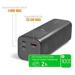 Повербанк 30000mAh Videx VPB-316 162W PD140W + Display (VPB-316-G) - мініатюра 11