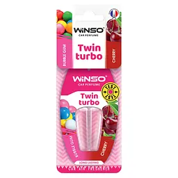 Ароматизатор для авто автомобільний ароматизатор Winso Twin Turbo Bubble Gum & Cherry Жуйка та вишня подвійна капсула