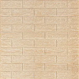 Декоративна самоклейка 3D панель Sticker Wall 700x770x5мм Бежева смужка цегла 184 SW-00000489