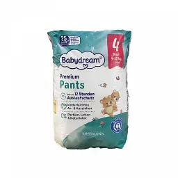 Підгузки-трусики Babydream Premium 4 розміру, 9-15 кг 22 шт