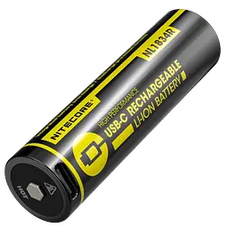 Акумулятор 18650 Nitecore NL1834R 3400mAh 3.7V Li-Ion із зарядкою від USB-C (Чорний)