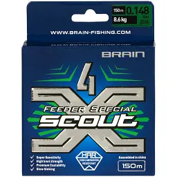 Шнур Brain Scout 4X 150 м (deep green) 0.148 мм 8.6 кг - мініатюра 2