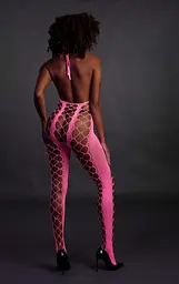 Бодістокінг Ouch! Bodystocking With Halterneck Pink, XS/XL - мініатюра 5