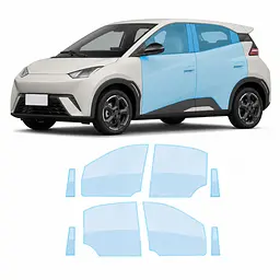 Антигравійна захисна бронеплівка за лекалами для BYD Seagull (Dolphin Surf) I 2023- зони дверей і стійки вікон