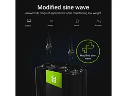 Перетворювач напруги інвертор Green Cell 24V на 230V 1500W/3000W - мініатюра 7