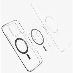 Чохол протиударний Spigen Ultra Hybrid MagFit MagSafe для Iphone 16 Pro (6.3") Прозорий Graphite ACS08130 - мініатюра 11