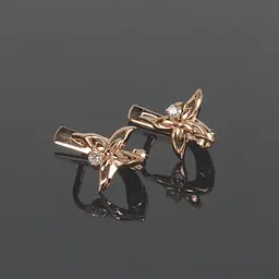Дитячі сережки з червоного золота з бабочками S-0058