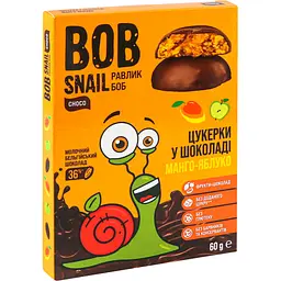 Натуральні цукерки Bob Snail Манго-Яблуко, в молочному шоколаді, 60 г - мініатюра 2